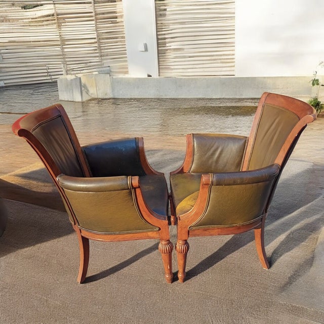Elevate Your Home With This Exquisite Pair of Limited Edition Side Leather Chairs by Baker Furniture. For Sale - Image 9 of 10