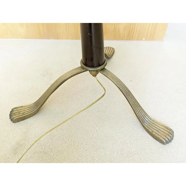 Italian Purple Wood and Brass Floor Lamp from Arredoluce, 1940s For Sale - Image 9 of 17