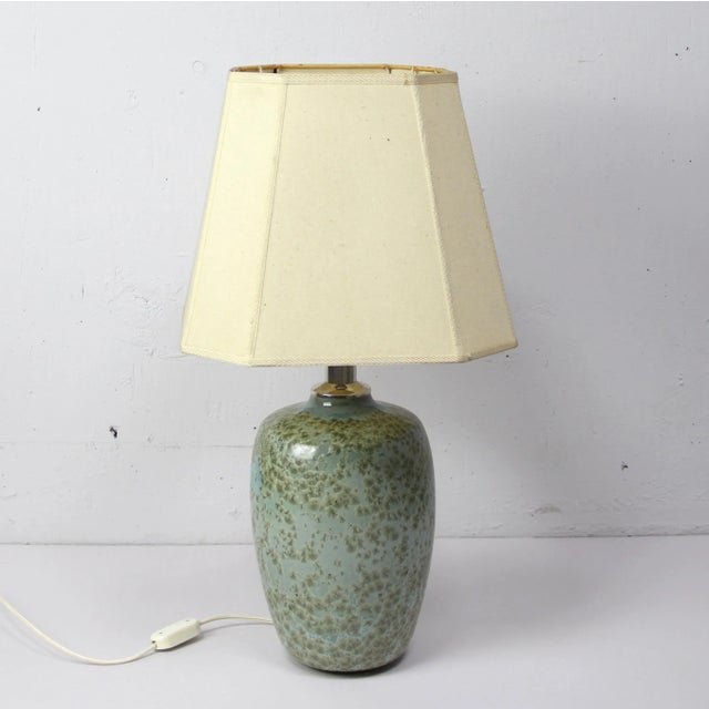 Silver Ceramic Table Lamp with Crystallization, 1970s For Sale - Image 8 of 8