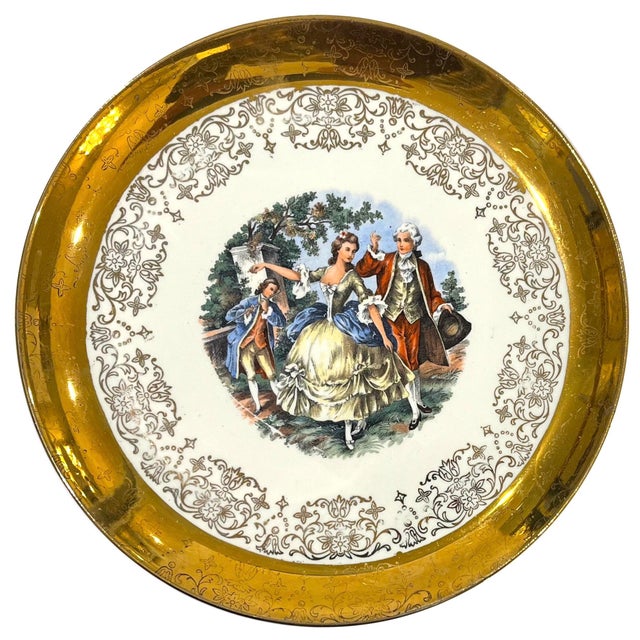 Mid 20th Century 22 Carat Crest-O-Gold Dinner Plates by Sabin - Set of 8 For Sale - Image 9 of 13