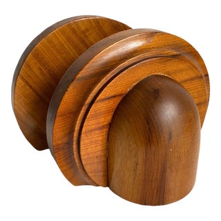 Vintage Art Deco Style Oregon Myrtle Wood Bookends. A Pair For Sale