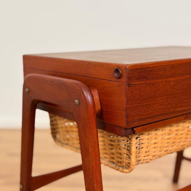 Teak Side or Sewing Machine Table, Denmark, 1950s-1960s For Sale - Image 9 of 15