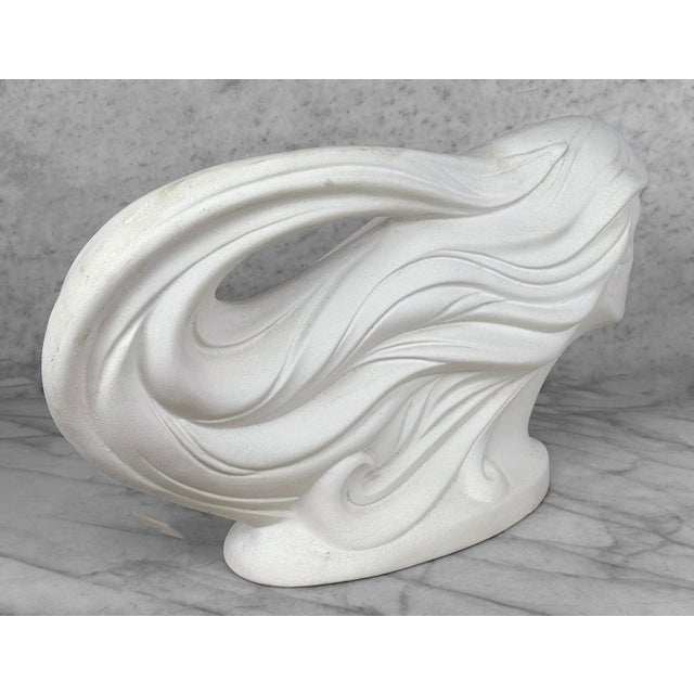 Vintage 20" Art Nouveau White Ceramic Women Bust Sculpture by Haeger For Sale - Image 6 of 11