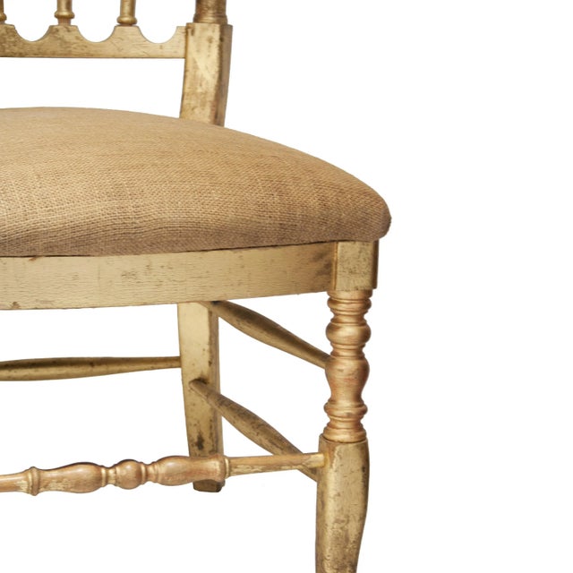 Napoleon III Style Chiavari Solid Wooden Hand-Crafted Gold Leaf Chair, France, 1960s For Sale - Image 6 of 8