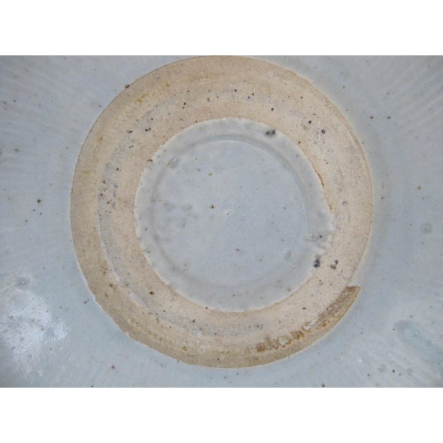 Chinese Chinese East Asian Song or Yuan Style Celadon Glaze Shallow Earthenware Bowl For Sale - Image 3 of 9
