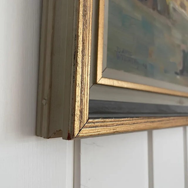 Green 1943 Mid Century Swedish Modernist Landscape by David Widholm For Sale - Image 8 of 17