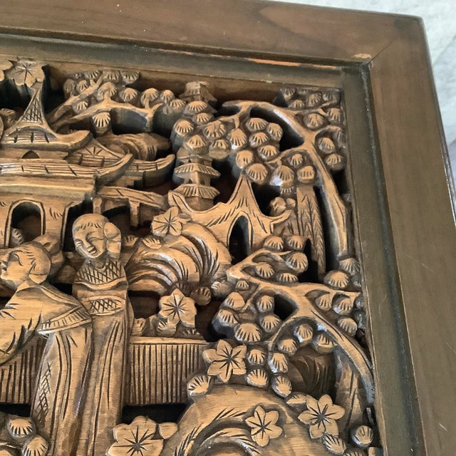 1960s 1960s Carved Asian Nesting Tables Set of 4 For Sale - Image 5 of 10