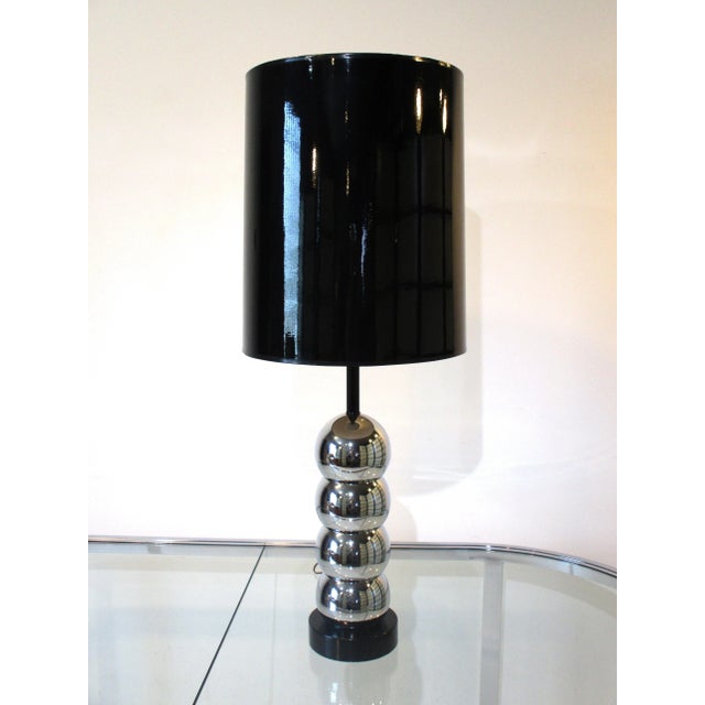 Silver George Kovacs Chromed Stacked Ball Table Lamp For Sale - Image 8 of 9