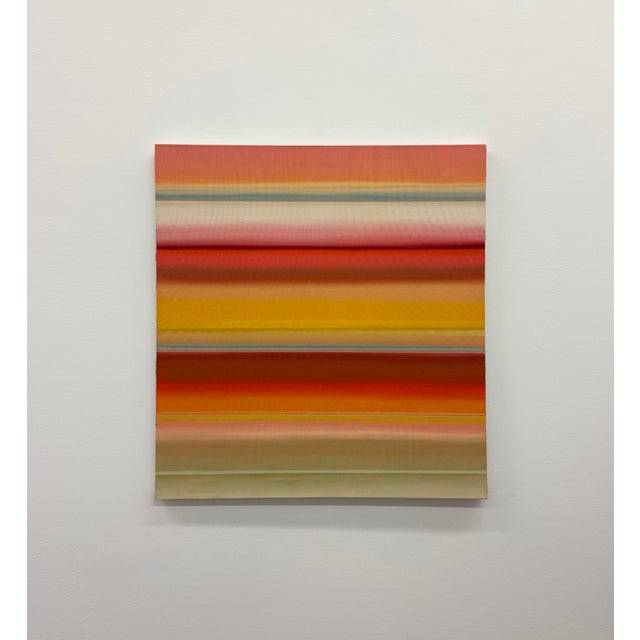Abstract Contemporary Signed Striped Abstract Painting on Canvas For Sale - Image 3 of 6