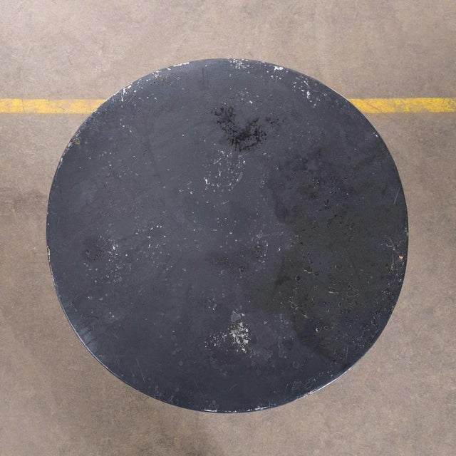 : 1950’s Simple Navy French Round Outdoor Metal Table. Good honest simple original metal table from France. Original...