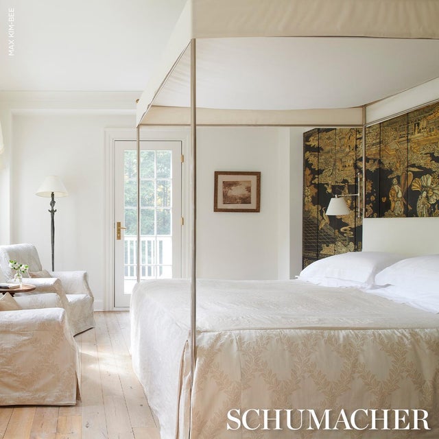 2020s Sample - Schumacher Tyninghame Trellis Fabric In Ivory For Sale - Image 5 of 6