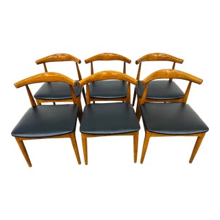 Danish Modern Style Walnut Dining Chairs - Set of 6 For Sale