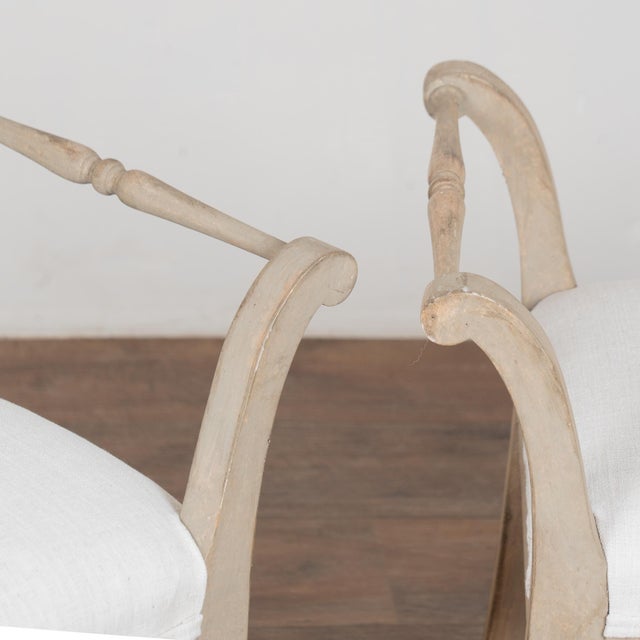 Pair, Gray Swedish Gustavian Tabouret Stools, Circa 1920 For Sale - Image 11 of 15