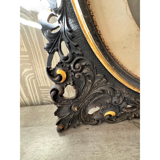 Late 19th Century Large Victorian Oval Portrait in Ornate Gesso Frame For Sale In Indianapolis - Image 6 of 10