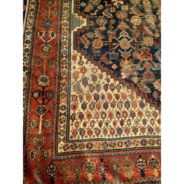 Tribal 19th Century Persian Qashqai Tribal Gallery/Corridor Rug, Hand-Knotted Wool, 7' X 10' For Sale - Image 3 of 7
