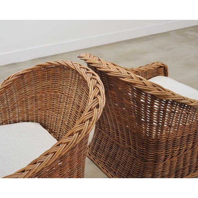 Suite of Michael Taylor Style Rattan Wicker Chairs and Sofa For Sale - Image 17 of 18