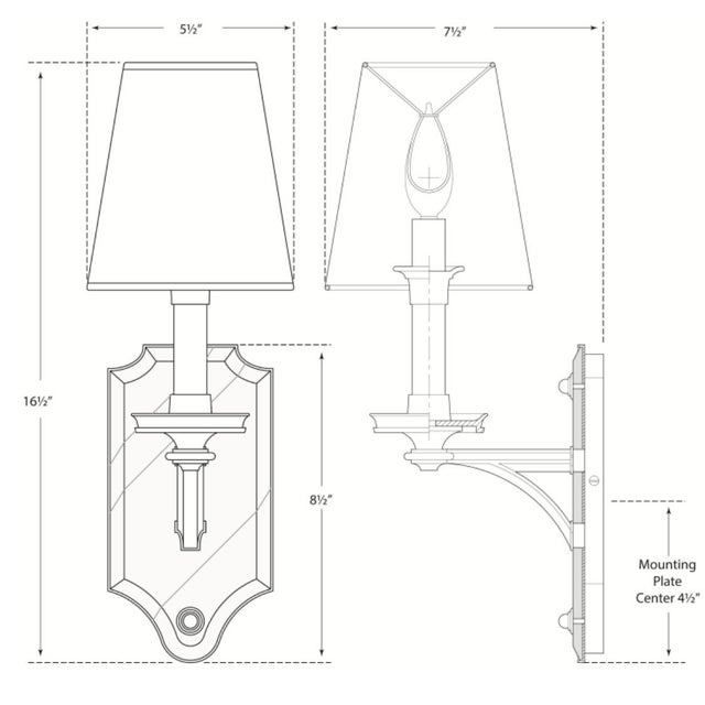 Verona Mirrored Sconce in Polished Nickel with Linen Shade Designer: Thomas O'Brien Finish: Polished Nickel Height: 16.5"...