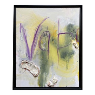 "Rosetta #5" Contemporary Abstract Multimedia Painting by G. Campbell Lyman, Framed For Sale