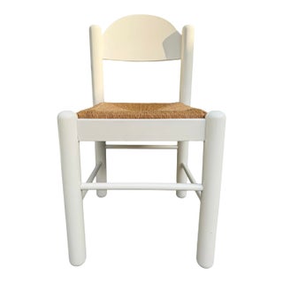 Vintage Hank Loewenstein Padova Italian Rush Seat Dining Chair in White Lacquer For Sale