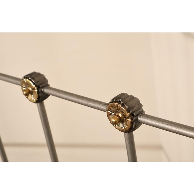 Contemporary Iron And Brass King Size Metal Bed Frame For Sale - Image 15 of 18