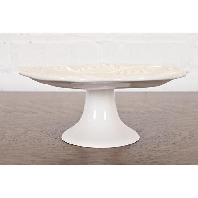 A gorgeous Italian porcelain tazza or cake stand By Tiffany & Co. (signed to the underside) Italy, 1995 Measures: 8.25"W x...