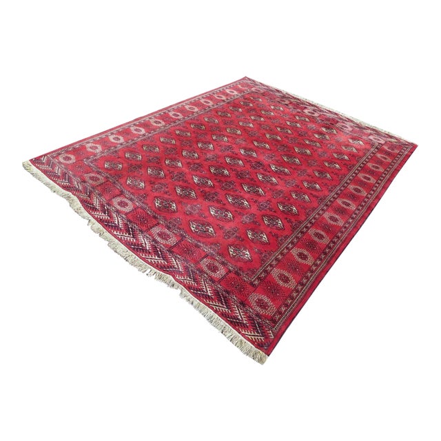 1960s Vintage Bukhara Area Rug - 91"x121" For Sale