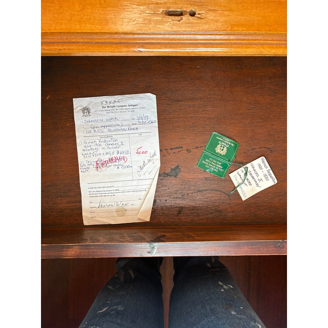 French Restoration Burled Walnut Secretary Desk, C. 1830 — Roll-Top & Inlay For Sale - Image 11 of 12