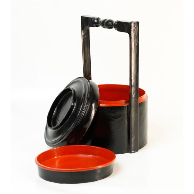 Asian Antique 19th Century Antique Burmese Lacquer Lunch Box For Sale - Image 3 of 6