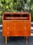 Wood Mid Century Modern Teak Diamond Motif Rolltop Desk & Drawers With Lock + Key | by Egon Ostergaard Made in Sweden For Sale - Image 7 of 17