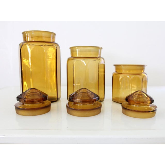 Antique Amber Glass Jars Set of 3 Chairish