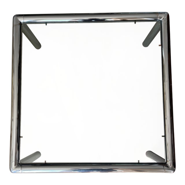 Vintage 60’s John Mascherino Tubo Chrome and Glass Coffee Table For Sale