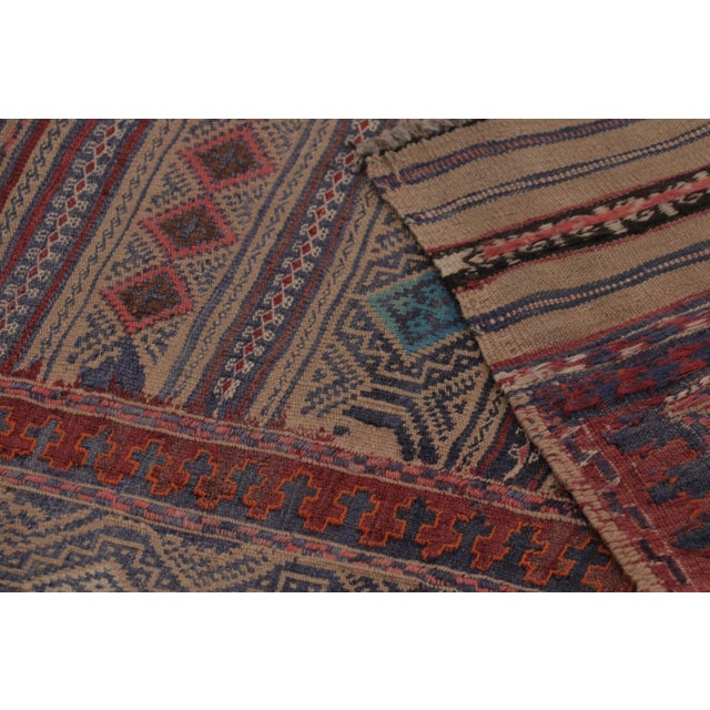 Textile Vintage Persian Soumak Kilim, Tribal Diamonds in Light Jewel Tones - Rug & Kilim For Sale - Image 7 of 7