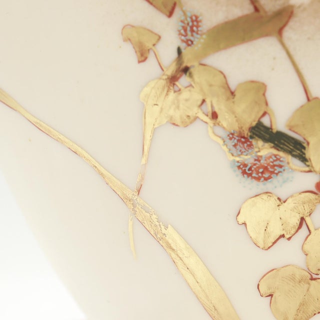 Antique Royal Worcester Aesthetic Period Gilt Porcelain Snake Handled Owl Vase For Sale - Image 17 of 17