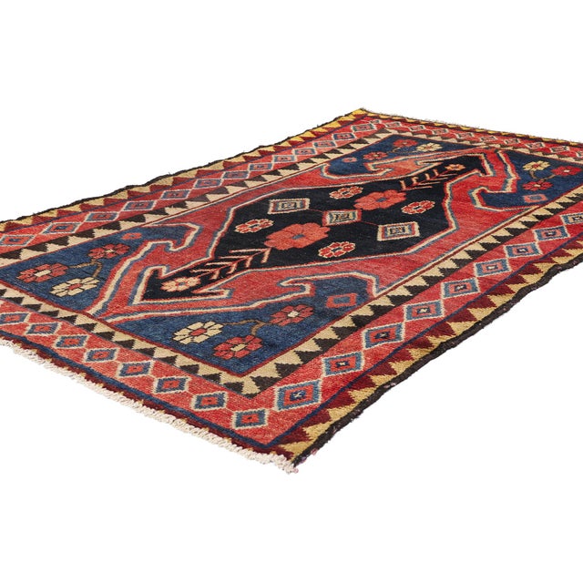 78885 Vintage Persian Lori Rug, 03'04 x 06'07. This enchanting hand-knotted wool vintage Persian Lori rug exudes a...