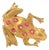 Mid 20th Century Pink Tourmaline 18k Yellow Gold Frog Brooch For Sale
