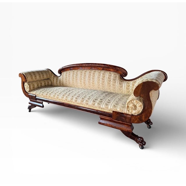 Wood Antique American Empire Sofa For Sale - Image 7 of 12