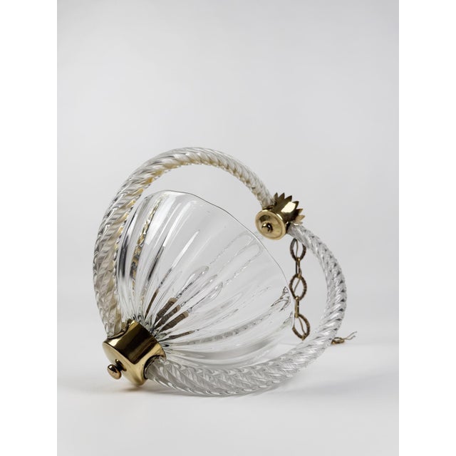 Italian Art Deco Murano Glass Pendant in the style of Barovier, 1930s For Sale - Image 6 of 18