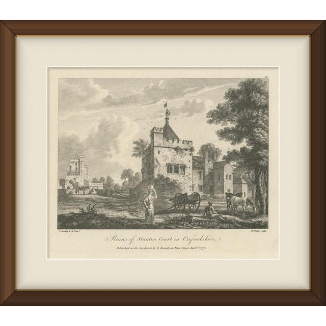 This original copper engraving of the ruins of stanton court in oxfordshire, after paul sandby, was published by g....