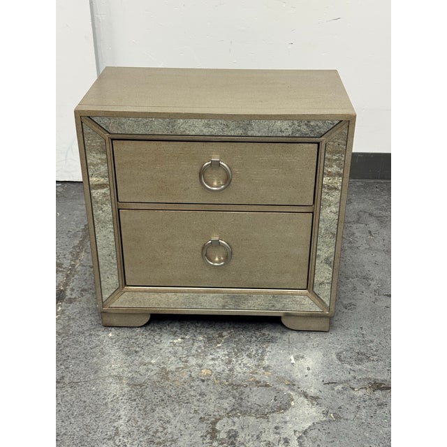 Design Plus Gallery presents a Farrah Two Drawer Nightstand from Z Gallerie. The nightstand is presented in a champagne-...