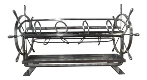Art Deco Chrome Ships Wheel Rotating Table Top Bar