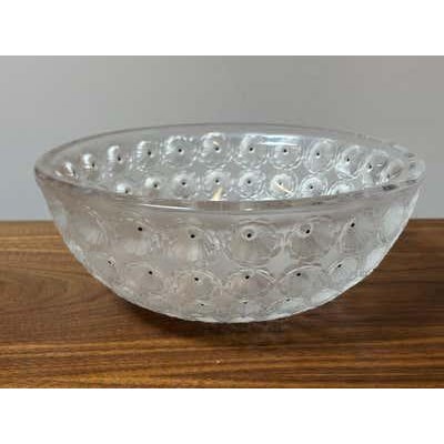 Art Deco René Lalique Art Deco Nemours Bowl, Glass, France, 10-Inch Diameter For Sale - Image 3 of 13