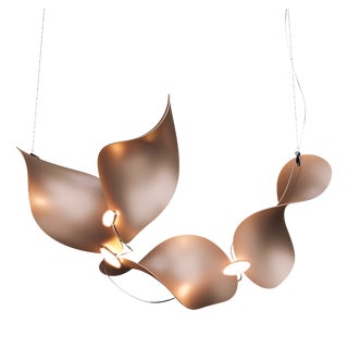 Dune 4 Curve Chandelier with Metallic Tone Shades from Moss Objects For Sale