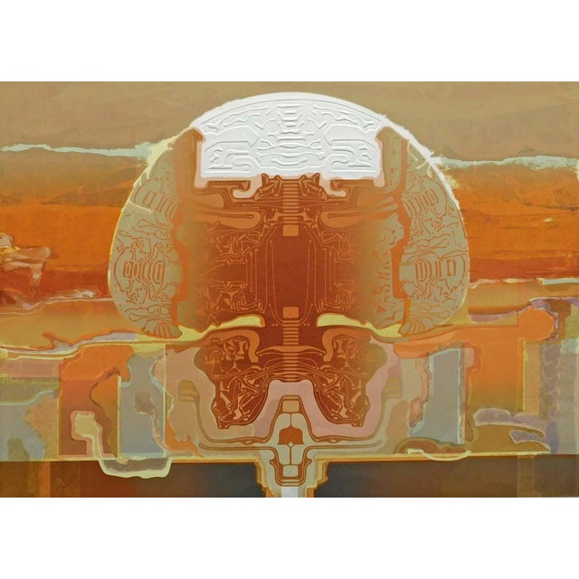 1980s "Mirage" Abstract Psychedelic Embossed Serigraph by David Kroos For Sale - Image 4 of 9