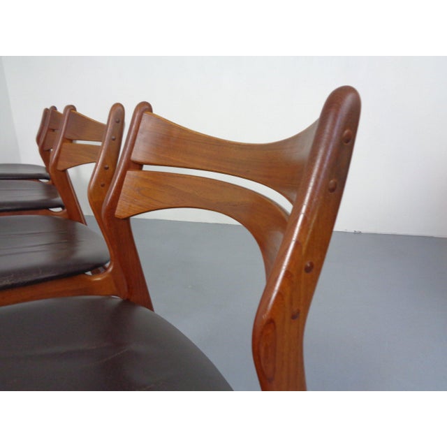 Teak & Leather Model 310 Dining Chairs by Erik Buch for Chr. Christensen, Denmark, 1960s, Set of 4 For Sale - Image 18 of 18