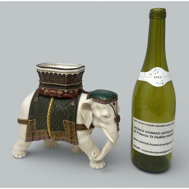 Antique English Indian Elephant Flower Vase James Hadley Royal Worcester Tiffany For Sale - Image 9 of 9