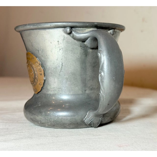 Metal Antique 1896 Hand Engraved Bronze Pewter Golf Country Club Newton Trophy Cup Mug For Sale - Image 7 of 12