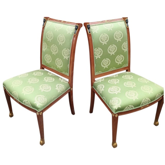 Textile Experience the Height of 19th-Century Elegance With This Exquisite Set of French Empire Style Chairs. For Sale - Image 7 of 12