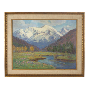 Early 20th Century Original Oil Painting Landscape -- High Sierras Alpine Meadow by Frederick Carl Smith