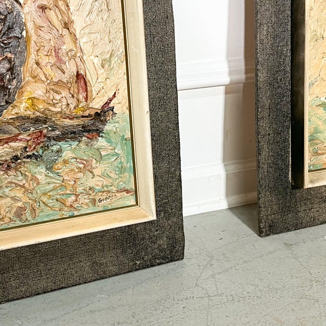 Listed American Artist Elmo Gideon Original Oil Sailing Scene - A Pair For Sale - Image 4 of 7