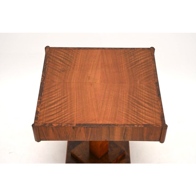 1930s Art Deco Figured Walnut Side Table, 1930 For Sale - Image 5 of 8
